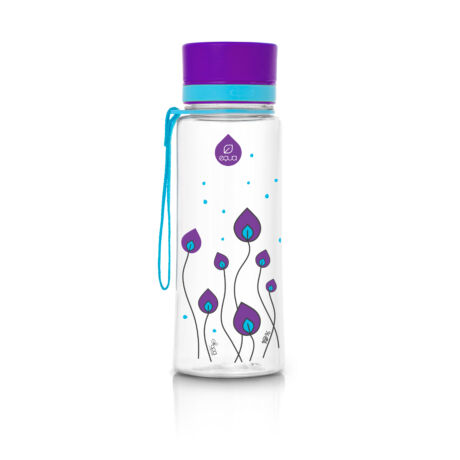 BPA-mentes műanyag kulacs - Lila leveles 