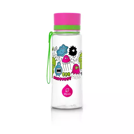 BPA-mentes műanyag kulacs - Rózsaszín szörnyes 